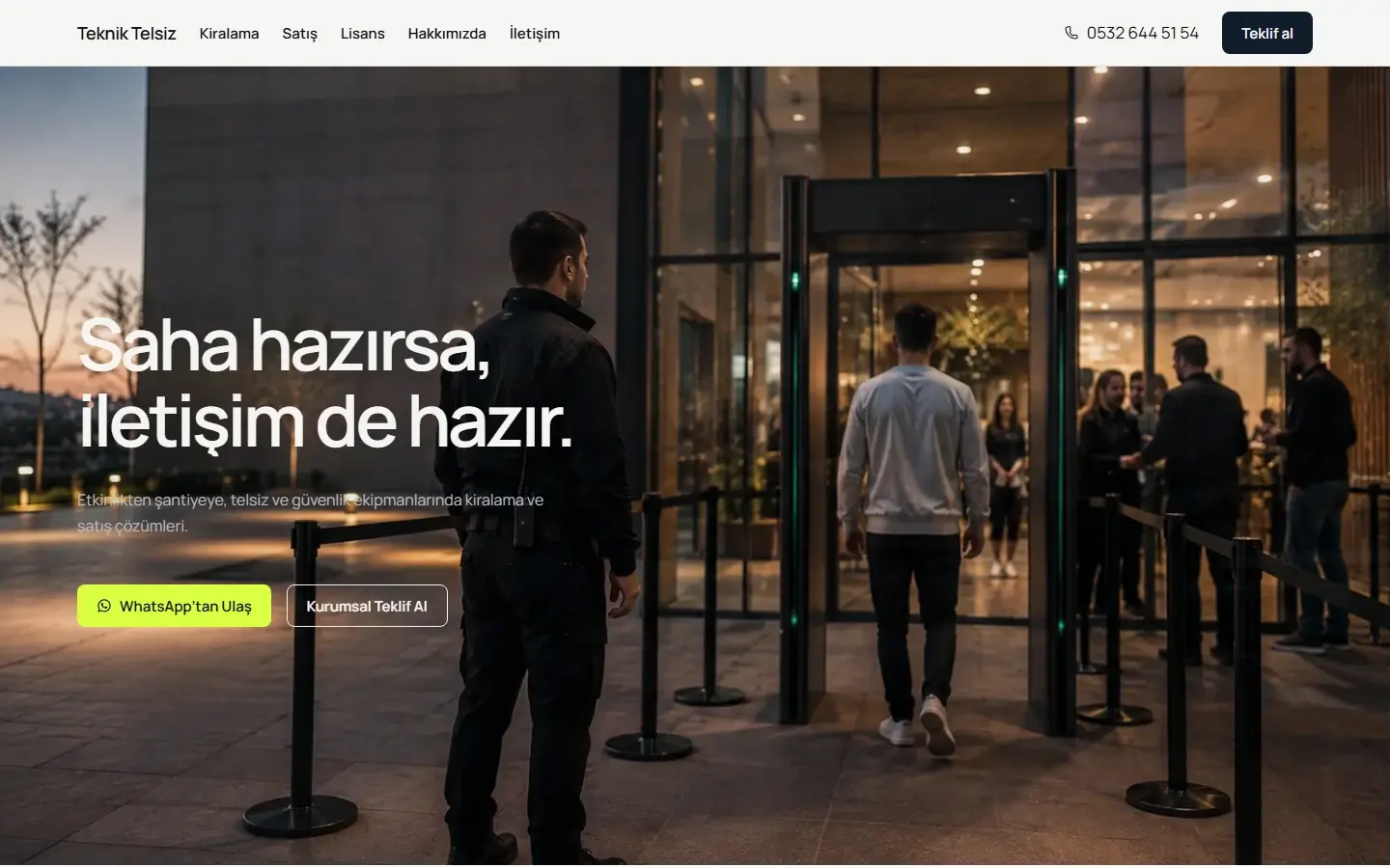Teknik Telsiz web sitesi masaüstü görünümü